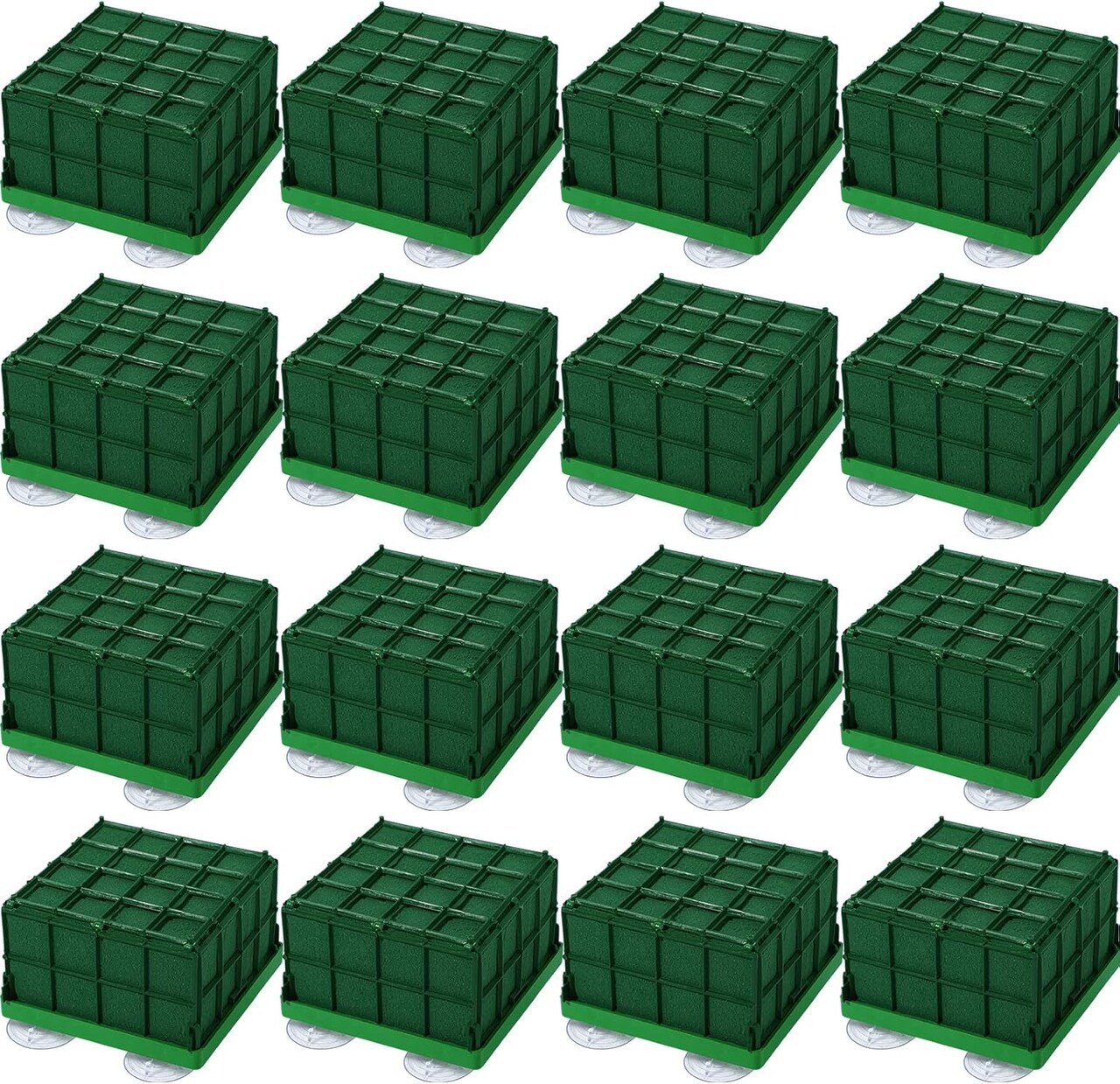 12 Pieces Floral Foam Cage Rectangle Flower Cage Holders with Floral Foam Flower Arrangement Supplies for Fresh Flowers Wedding Decorations 4.3 x 4.3 x 3.5 Inch